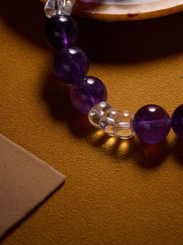 Amethyst Peace Bracelet with Tibetan Silver Charm
