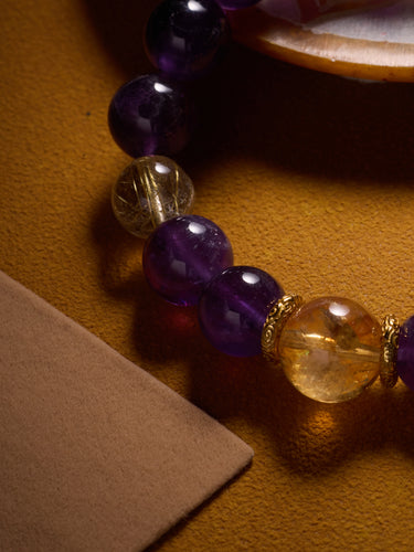 Spiritual Clarity Amethyst and Citrine Bracelet