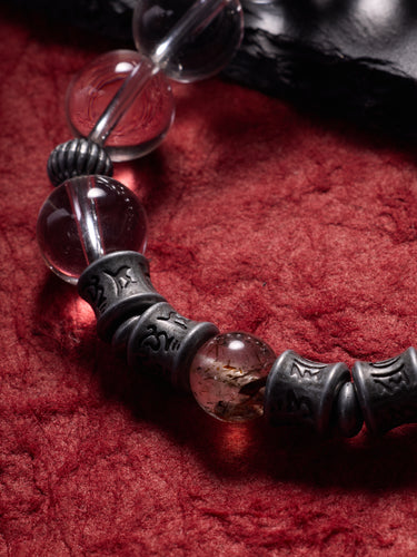 Clear Quartz Energy Bracelet with Tibetan Silver Beads