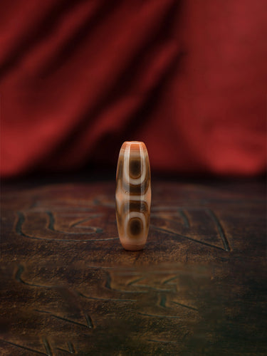 Old Dzi Bead Six-Eye Vajra Pendant – Spiritual Protection and Energy Flow