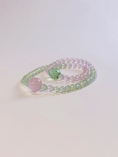 Heartfelt Bracelet with Rose Quartz and Fluorite for Healing and Love