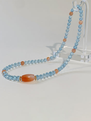 Serenity Bracelet – Aquamarine & South Red Agate for Calm and Clarity