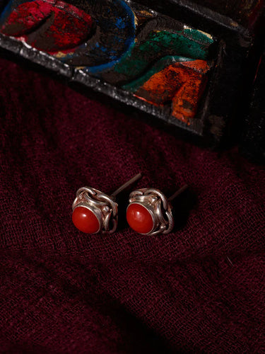 Vital Energy Red Coral Earrings – Sterling Silver Love & Vitality