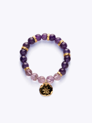 Amethyst Tranquility Bracelet with Gold Accent