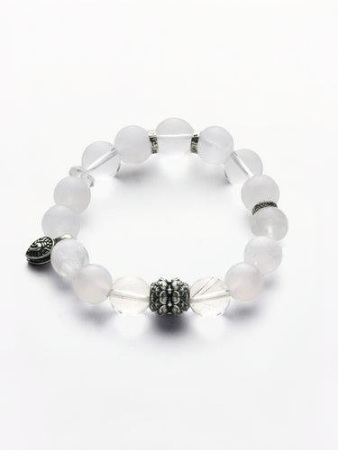 Sacred Peace Spiritual Bracelet – White Agate & Sterling Silver