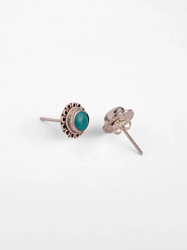 Turquoise Blossom Earrings – Sterling Silver & Raw Turquoise
