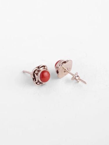 Vital Energy Red Coral Earrings – Sterling Silver Love & Vitality