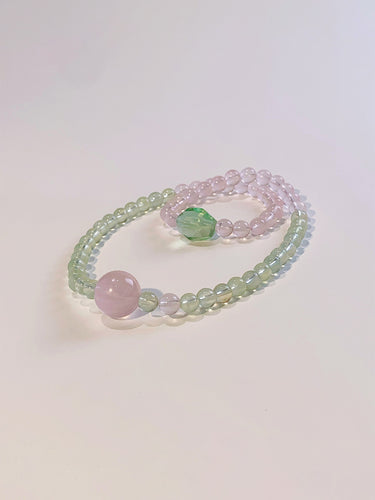 Heartfelt Bracelet with Rose Quartz and Fluorite for Healing and Love