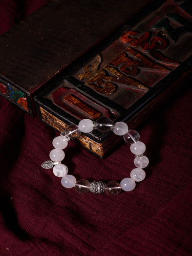Sacred Peace Spiritual Bracelet – White Agate & Sterling Silver