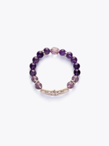 Amethyst Serenity Bracelet with Tibetan Silver Charm