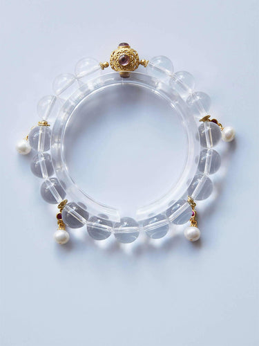 Crystal Serenity Bracelet – Clear Quartz Beads for Peace and Calm