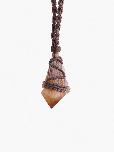 Golden Citrine Quartz Healing Pendant