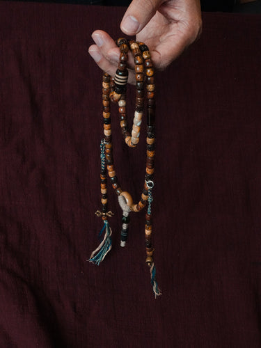 Blessing Energy 108 Mala Necklace with Dzi Beads and Agate Accents – Sacred Protection