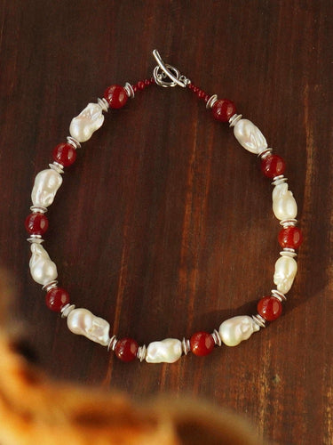 Ember of Confidence Necklace – Red Agate & Pearl Energy Jewelry