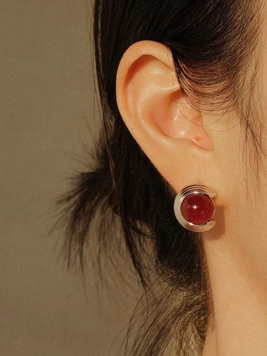 Fearless Light Earrings – Empowering Red Agate & Pearl Jewelry