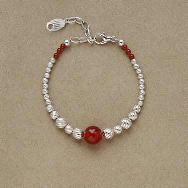 Radiant Confidence Bracelet – Red Agate & Sterling Silver Empowerment Jewelry