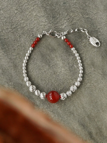 Radiant Confidence Bracelet – Red Agate & Sterling Silver Empowerment Jewelry