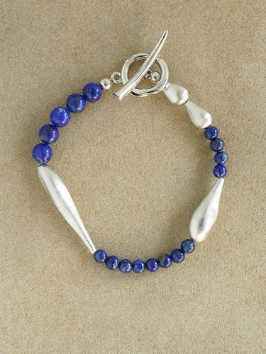 Lapis Lazuli Bracelet – Inner Clarity Himalayan Wisdom Sterling Silver Protection