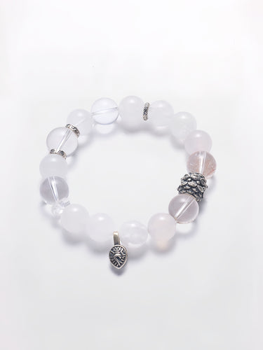Sacred Peace Spiritual Bracelet – White Agate & Sterling Silver