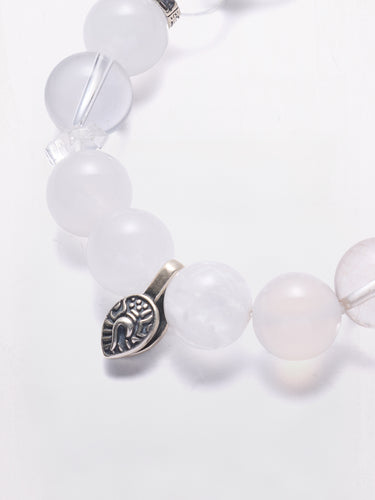 Sacred Peace Spiritual Bracelet – White Agate & Sterling Silver