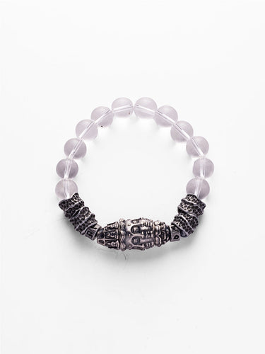 Crystal Clarity Protection Bracelet with Tibetan Silver