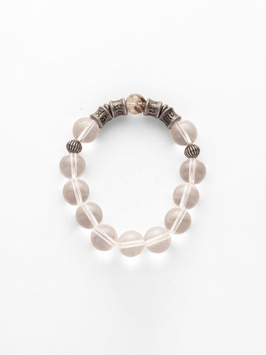 Clear Quartz Energy Bracelet with Tibetan Silver Beads