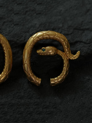 Daily Energy Earrings | Gold Snake Minimal Hook Form