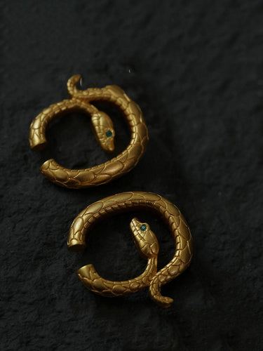Daily Energy Earrings | Gold Snake Minimal Hook Form