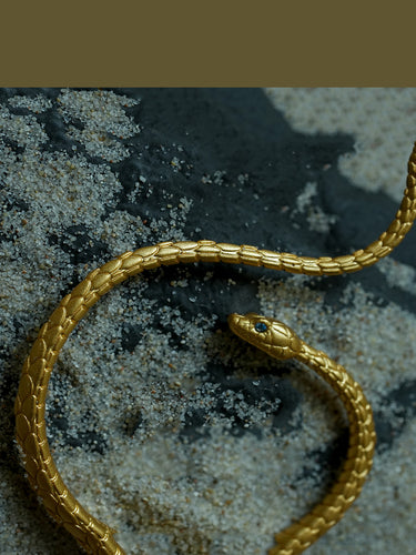 Spiritual Curve Earrings | Gold-Plated  Snake Drop Style for Daily Wear