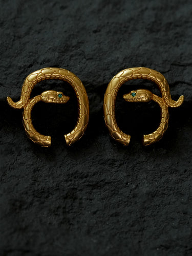Daily Energy Earrings | Gold Snake Minimal Hook Form