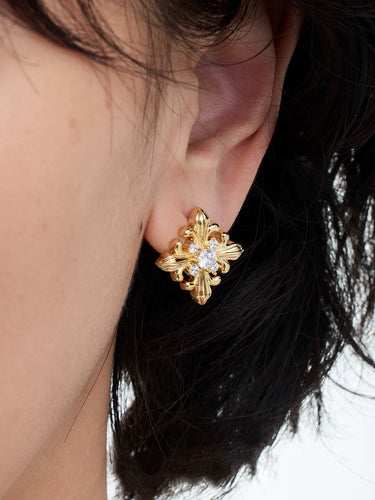 Freedom Symbol Gold-plated  Iris Stud Earrings