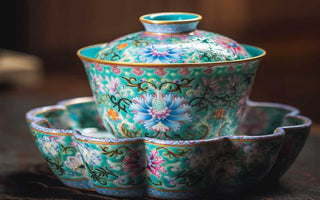 Artistic Intricacy: Marveling at the Detailing in Turquoise Tea Bowls