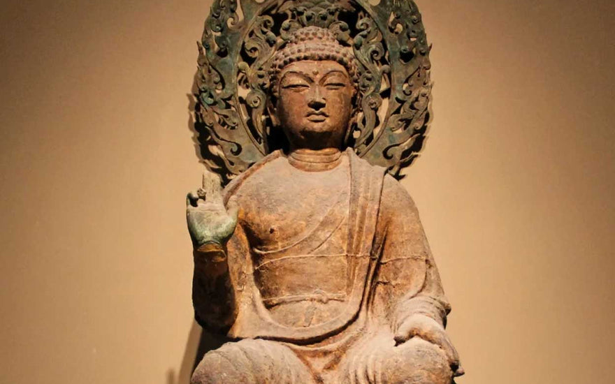 The Timeless Beauty: Tang Dynasty Stone Buddha with Backrest