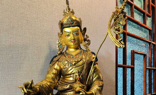 Timeless Artistry: Purple Copper Gilding Painting Buddha Statue