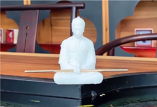 Artistic Monkey King: Wukong Buddha in White Jade Marble