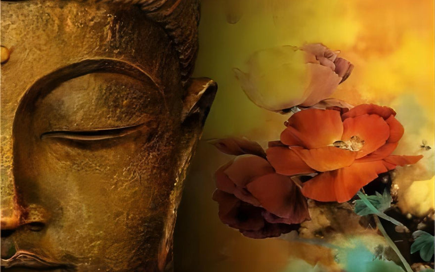 Botanical Grace: Flower Adornments on Buddha Statues