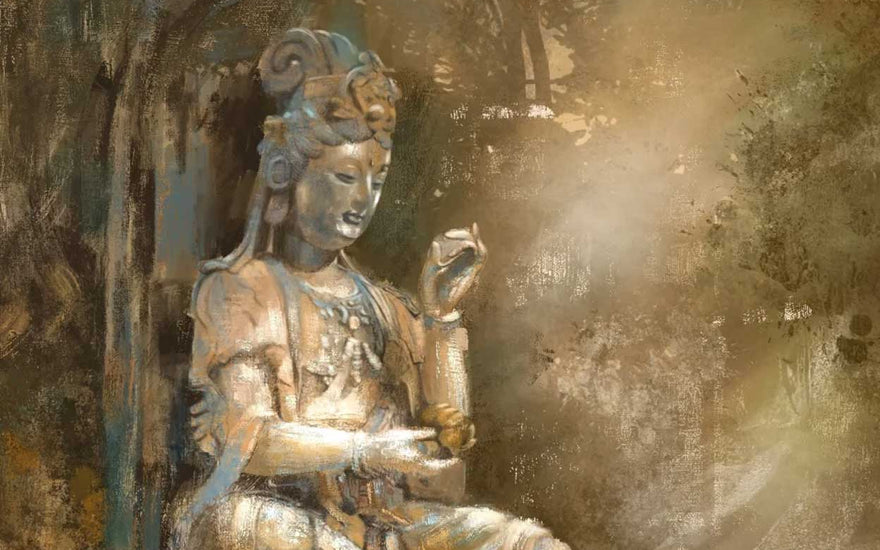The Timeless Beauty: Guanyin Statue Painted Wood Phoebe Zhennan Revealed
