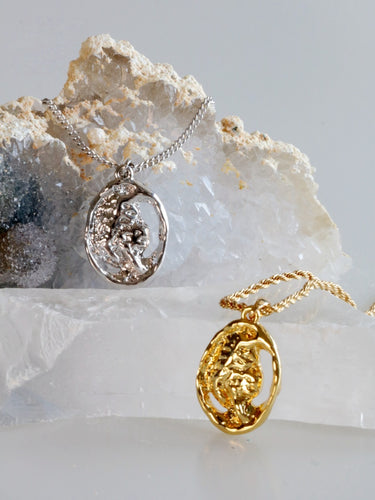 Tiger Descending the Mountain Gold and Silver Necklace - A symbol of awakening and auspicious protection