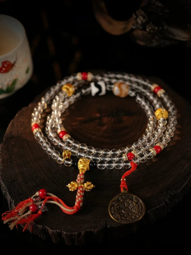 Crystal Clarity Necklace & Bracelet  - Healing Energy, Clear Quartz, Gilded Design