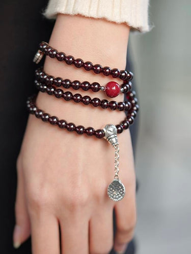 Soul Fire Garnet 108 Mala Beads Nceklace& Bracelet