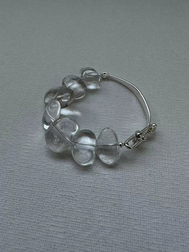 Pure Serenity Clear Quartz Bracelet with Sterling Silver