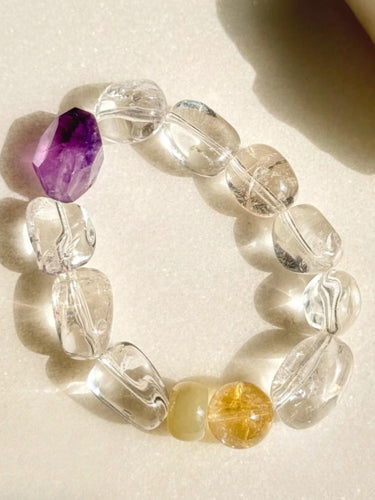 Amethyst & Crystal Blessing Bracelet