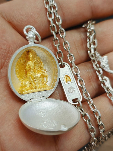 Sacred Protector Locket Pendant | Guardian Spirit in Sterling and Gold