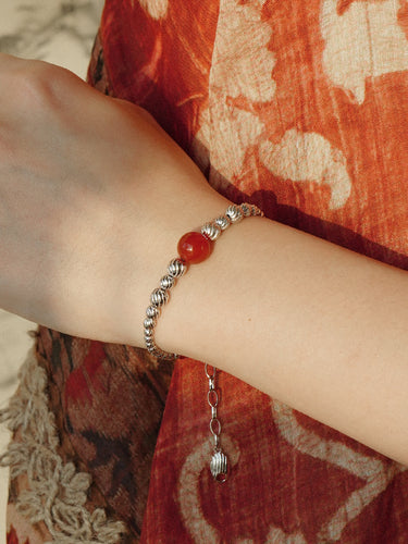 Radiant Confidence Bracelet – Red Agate & Sterling Silver Empowerment Jewelry