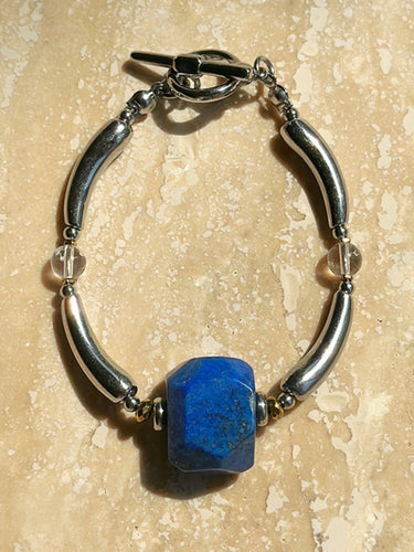Lapis Guardian Bracelet – Sterling Silver and Lapis Lazuli for Inner Clarity