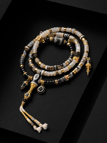 Eclipse Blessing Beads – Dual-Wear Gilded Totem Jewelry