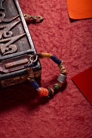 Himalayan Protector Handcrafted Bracelet - Cotton & Sterling Silver
