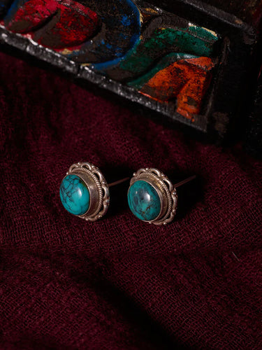 Turquoise Serenity Earrings – Sterling Silver & Raw Stone