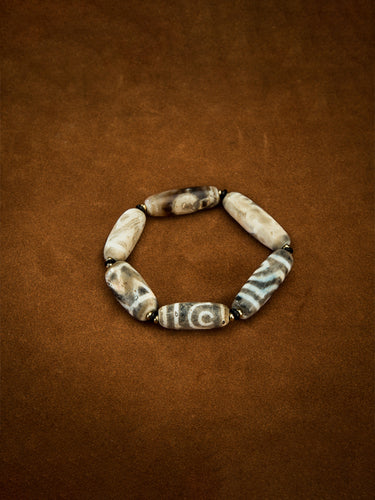 Millennium Fire Offering Dzi Bead Wealth Bracelet – Spiritual Prosperity and Balance