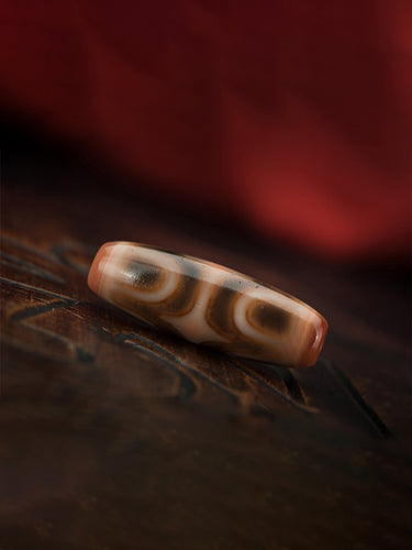 Old Dzi Bead Six-Eye Vajra Pendant – Spiritual Protection and Energy Flow